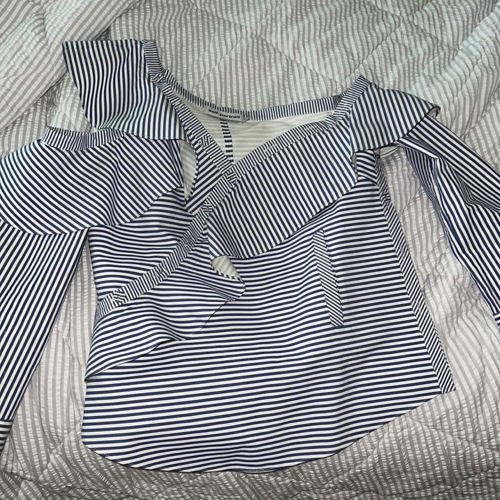 Self portrait asymmetric frill shirt. Pristine condition.